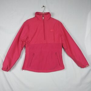 Lady Drake Waterfowl Womens 1/2 Zip Jacket Small Pink Fleece Lined Zip Pockets